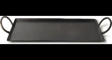 Gusta - Dienblad - Serveertray - Plateau - Zwart - Metaal - 37x17cm