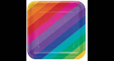 Witbaard Bordjes Rainbow 23cm Karton 8 Stuks
