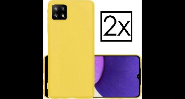 Hoesje - 2 Stuks - Geschikt voor Samsung Galaxy A22 4G - Sterk & Shockproof - Case Siliconen - Back Cover - Telefoon Hoes - Zwart