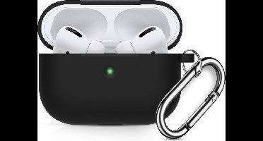 Apple AirPods Pro Soft Silicone Hoesje Met sleutelhanger - Zwart