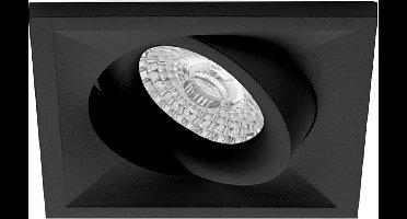 Spot Armatuur GU10 - Proma Qiundo Pro - GU10 Inbouwspot - Vierkant - Zwart - Aluminium - Kantelbaar - 80mm