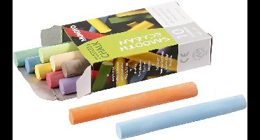 Schoolbordkrijt, l: 8 cm, d: 10 mm, diverse kleuren, 10stuks