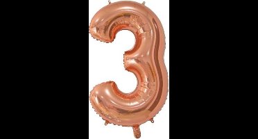 Globos Nordic Cijferballon 3 Folie 66 Cm Roségoud