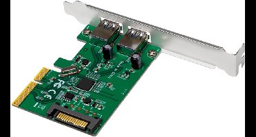 LogiLink PC0080 2 poorten USB 3.2 Gen 2-controllerkaart USB-A PCIe