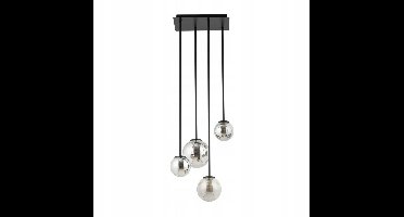 TULIA 4 Hanglamp Glazen Bol Sigma Lighting - Modern Zwart/Grijs