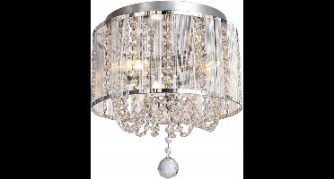 Reality Evarton Plafondlamp Chroom Kristal 3x E14 40W