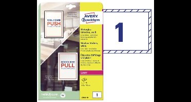 Avery L9002-10 printeretiket Wit Zelfklevend printerlabel