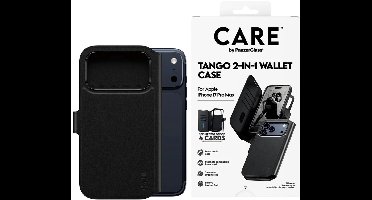 CARE by PanzerGlass Tango 2 in 1 Wallet Case geschikt voor MagSafe geschikt voor iPhone 17 Pro Max - Black