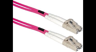 LC Duplex Optical Fiber Patch kabel - Multi Mode OM4 - paars / LSZH - 0,50 meter