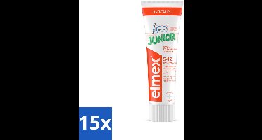 15 x Elmex Gel-Tandpasta Junior (5-12 Jaar) 75 ml - Tandpasta Voor Kinderen - Gaatjesbescherming - Aminfluoride - Tandpasta Gel - Kindertandpasta