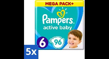 Pampers - Active Baby - Luiers - Maat 6 (13-18 kg) - Extra Groot - 96 Luiers - Bulkverpakking - 5 stuks