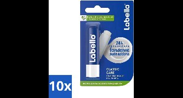 10 x Labello - Classic Care - Lippenbalsem - Voedend & Beschermend - 5.5 ml - Lippenbalsem - Lippen Verzorging - Hydratatie - Uitdroging - Droge Lippen