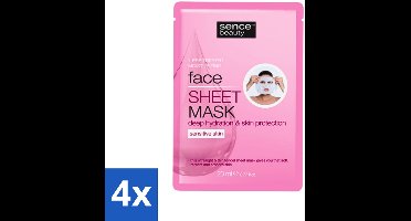 4 x Sence - Tencel - Gezichtsmasker - Hydraterend - 1 Gezichtsmasker - Gezichtsmasker - Hydraterend Masker - Tencel Masker - Hyaluronzuur Masker - Stralende Huid