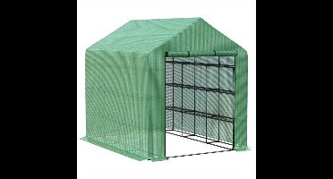 Kas – Tuinkas – Serre – Kweekkas – Plantaardekkas – Stevig Stalen Frame – 8 Schappen Met Ventilatie