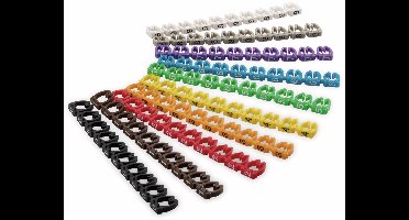 Goobay markeerclips (0-9) voor kabels - 5,6 - 7,4 mm - 100 stuks / diverse kleuren