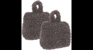 Home & Styling Teddy Deurstopper - 2x - 1 kg - grijs - stof - gewicht - 7 x 17 cm - deurstop