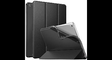 MoKo Hoesje voor nieuwe iPad 9e/8e/7e generatie hoesje (2021/2020/2019), zachte TPU doorschijnende matte achterkant slanke beschermhoes met standaard voor iPad 10,2 inch, automatisch waken/slapen,