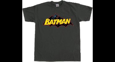 DC Comics Batman Heren Tshirt -L- Retro Logo Grijs