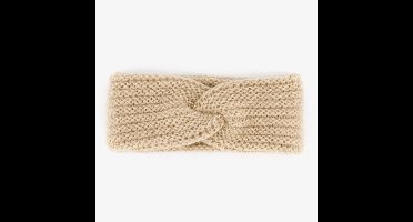 Gebreide dames hoofdband beige