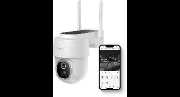 FlinQ Slimme Beveiligingscamera Dome Guard - Oplaadbaar via USB & Zonne Energie - Buiten camera met zonnepaneel - Bewakingscamera voor buiten - 2K HD - Nachtzicht - Pan & Tilt IP Camera