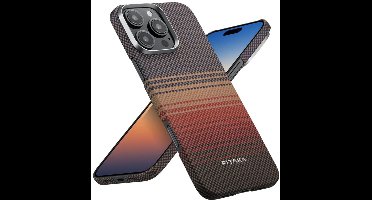 PITAKA MagEZ 6 Hoesje Geschikt voor Apple iPhone 16 Pro - Compatibel met MagSafe - Back Cover 600D Aramidevezels - Ultra Dun - Sunset