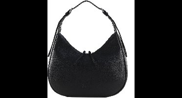 LACOSTE Leren schoudertas Hobo Bag Noir zwart