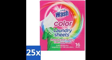 25 x At Home - Wash - Wasdoekjes - Gekleurde Was - Tegen Verkleuring - 12 Doekjes - Wasdoekjes - Kleurverschil - Was - Kleurstof - Wasmachine