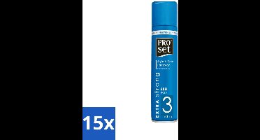 15 x Proset Haarspray Extra Sterk 300 ml - Haarspray - 48 Uur Fixatie - Extra Sterk - ProVitamine B5 - Langdurige Fixatie