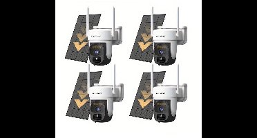 Draadloze Beveiligingscamera Set – Wifi Camera – Outdoor Camera – PTZ Beveiligingscamera – 4G Camera – 2K HD Resolutie – Zonne-energie & Bewegingsdetectie
