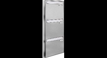 Brievenbus groot inbouw 3 adressen RVS