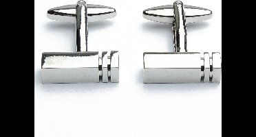 Manchetknopen - Design Balk Blok Zilver