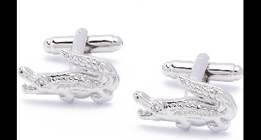 Manchetknopen - Krokodil Alligator Zilverkleurig