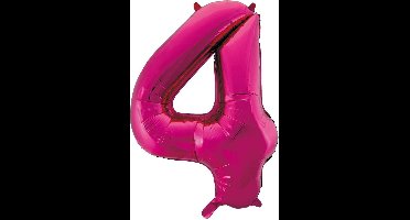 Pink roze cijfer ballon 4.
