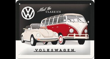 Wandbord - Volkswagen – Meet The Classics - 15x 20cm