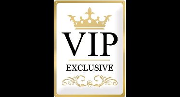 VIP Exclusive Metalen wandbord in reliëf 30 x 40 cm