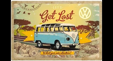 Volkswagen Wandbord 'Let's Get Lost' - Metaal - 40 x 60 cm