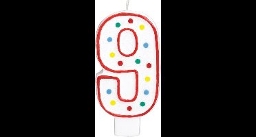 Verjaardag Kaars Cijfer 9 Stippen Taart Decoratie