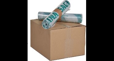 Knapzak 400 liter transparant met logo LDPE 39my - 84 stuks