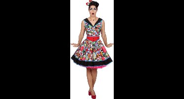 Wilbers & Wilbers - Hippie Kostuum - Pop-Art Lichtenstein Rock And Roll - Vrouw - Multicolor - Maat 44 - Carnavalskleding - Verkleedkleding