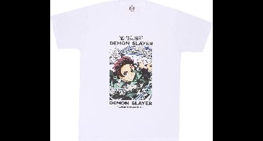 T-Shirt met Korte Mouwen Demon Slayer Whirlpool Wit Uniseks - M