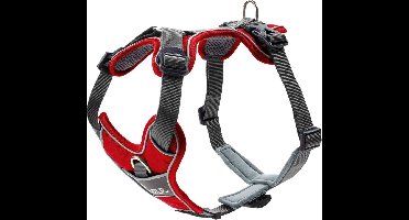 Hunter Harnas Divo Rood&Grijs - Hondentuig - Xs 34-47 Cm