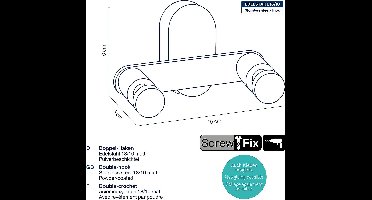 Wandhaak met 2 Haken, 10 x 6 x 5 cm, RVS, Zwart - Kela | Alessio