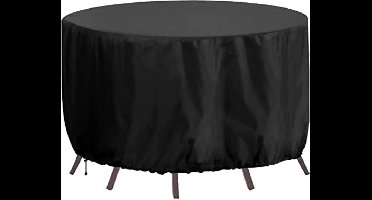 Tuinmeubelhoes, waterdicht, duurzaam, bijgewerkt 420D Oxford-weefsel, 180 x 80 cm, ronde tafelhoezen, rotan meubelhoezen voor meubelsets, zwart