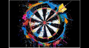 Poster 30x20 cm - Graffiti - Sport - Darten - Dartbord - Posters - Wanddecoratie tienerkamer - Kamer decoratie voor tieners - Tiener jeugdkamer accessoires