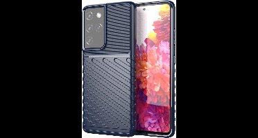 Thunder - Case - flexibele gepantserde case voor Samsung Galaxy S22 Ultra blauw