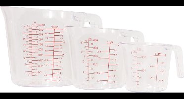 Patisse - Maatbekers - 250/500/1000 ml - Transparant - 3-delig