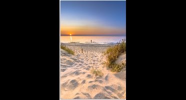 Poster 20x30 cm - Duin - Zonsondergang - Horizon - Strand - Gras - Posters - Kamer decoratie - Wanddecoratie woonkamer - Muurdecoratie slaapkamer