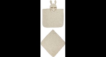 Jollein Badstof Set - Badcape & Badponcho - Nougat - Geschikt van 0-4 jaar