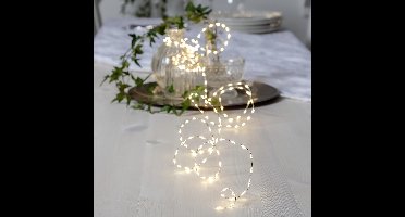 Star Trading sprookjesverlichting Dew Drop Mold, LED, dauwdruppel, zilver, natuurlijk wit, vormbaar, 2,25 m