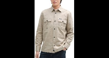 Tom Tailor - Overshirt - Heren - L - Beige - Katoen - 1046082